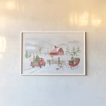 Home For The Holidays I by Beth Grove. shown as a paper print in a white frame. Available as a archival giclee rolled canvas, fine art paper, or poster print. SKU 81705i.