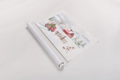 Home For The Holidays I Snowman by Beth Grove. shown as a rolled paper print. Available as archival giclee rolled canvas, fine art paper, or poster print. SKU 81952i.