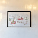 Home For The Holidays I Snowman by Beth Grove. shown as a paper print in a black flame. Available as a archival giclee rolled canvas, fine art paper, or poster print. SKU 81952i.