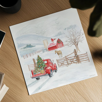 Home For The Holidays IV by Beth Grove. Shown as a detailed flat fine art print, highlighting archival giclee quality. Available as an archival giclee rolled canvas, fine art paper, or poster print. SKU 81708a.