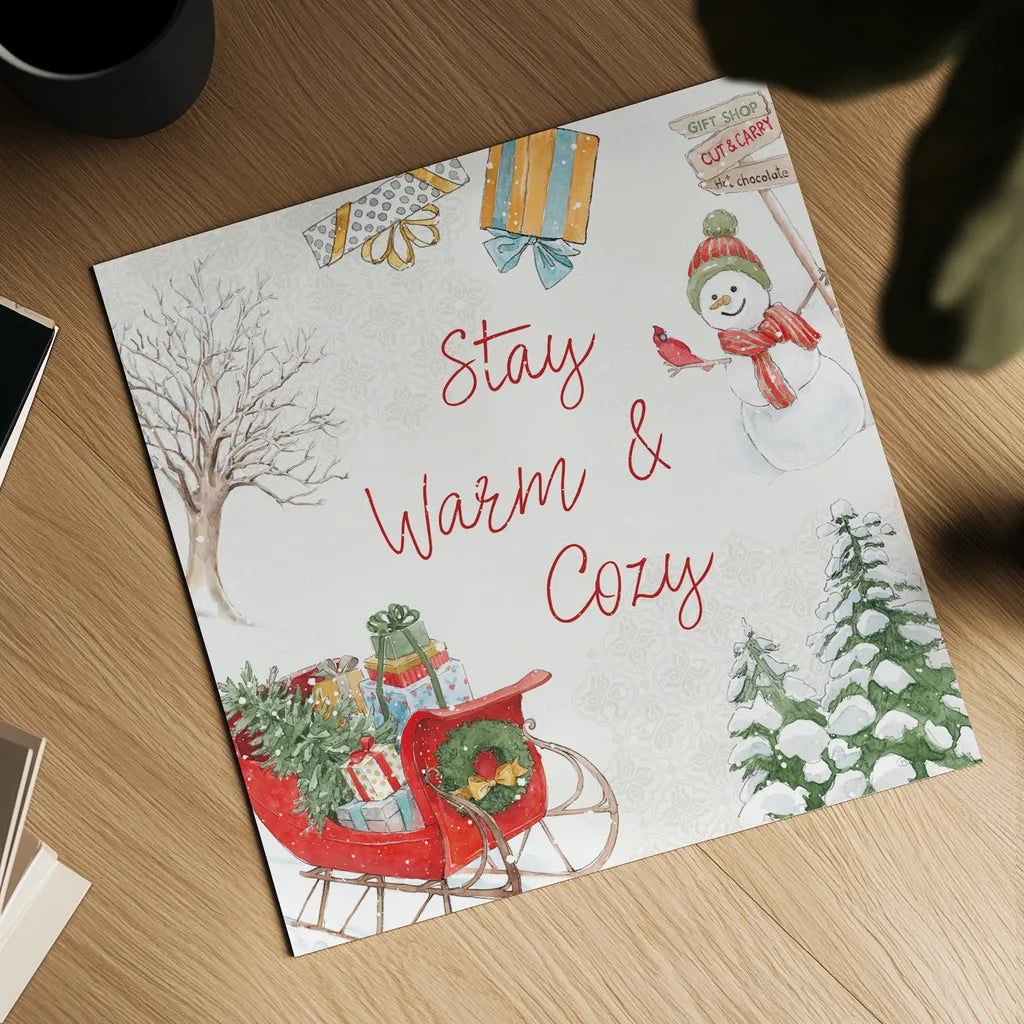 Home For The Holidays VI by Beth Grove. Shown as a detailed flat fine art print, highlighting archival giclee quality. Available as an archival giclee rolled canvas, fine art paper, or poster print. SKU 81710a.