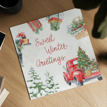 Home For The Holidays VII by Beth Grove. Shown as a detailed flat fine art print, highlighting archival giclee quality. Available as an archival giclee rolled canvas, fine art paper, or poster print. SKU 81711a.