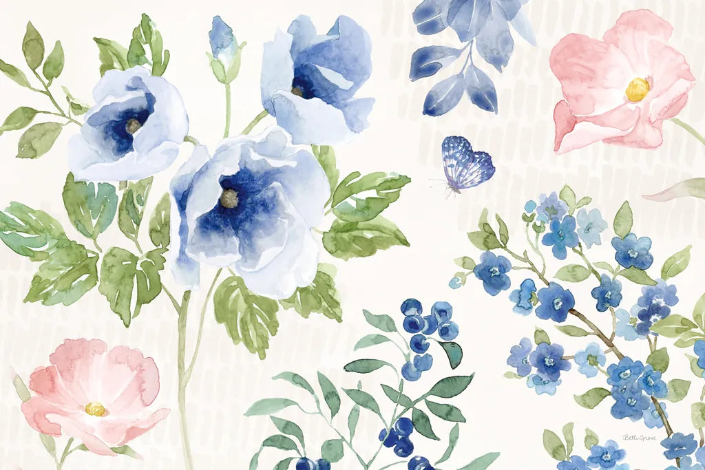 Indigo Petals I by Beth Grove. SKU 78053i. Archival Giclee Fine art print for wall decor.