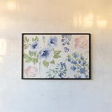 Indigo Petals I by Beth Grove. shown as a paper print in a black flame. Available as a archival giclee rolled canvas, fine art paper, or poster print. SKU 78053i.