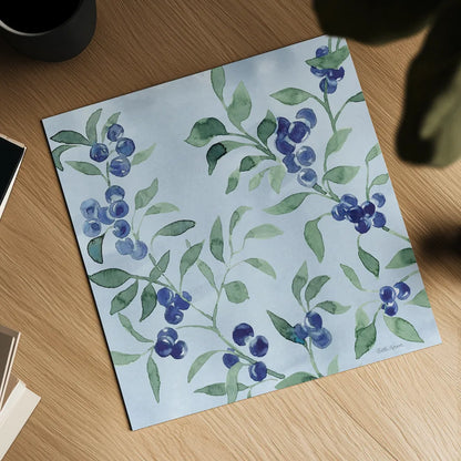 Indigo Petals VII by Beth Grove. Shown as a detailed flat fine art print, highlighting archival giclee quality. Available as an archival giclee rolled canvas, fine art paper, or poster print. SKU 78059a.