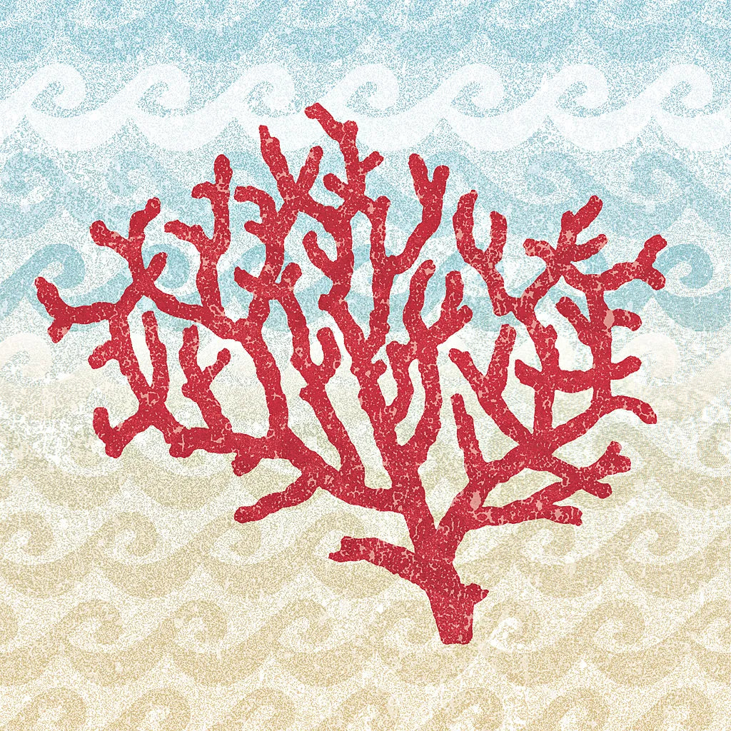 Lighthouse View Coral by Beth Grove. SKU 18404a. Archival Giclee Fine art print for wall decor.