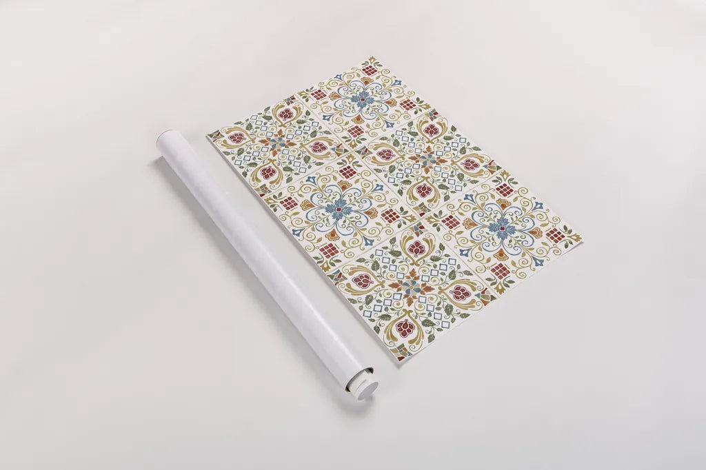 Mediterranean Motif I by Beth Grove. shown as a rolled paper print. Available as archival giclee rolled canvas, fine art paper, or poster print. SKU 77507i.