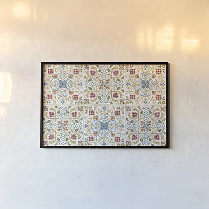 Mediterranean Motif I by Beth Grove. shown as a paper print in a black flame. Available as a archival giclee rolled canvas, fine art paper, or poster print. SKU 77507i.