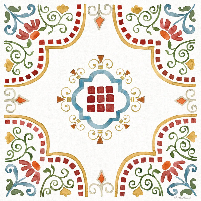 Mediterranean Motif II by Beth Grove. SKU 77508a. Archival Giclee Fine art print for wall decor.