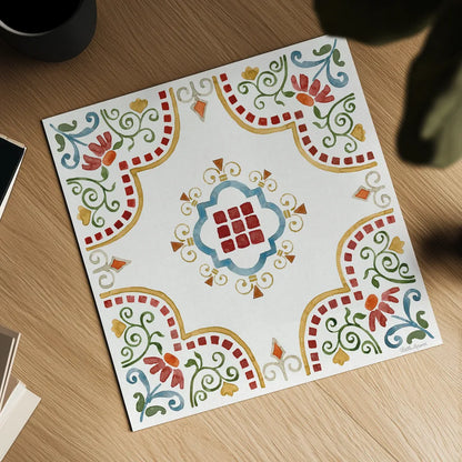 Mediterranean Motif II by Beth Grove. Shown as a detailed flat fine art print, highlighting archival giclee quality. Available as an archival giclee rolled canvas, fine art paper, or poster print. SKU 77508a.