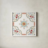 Mediterranean Motif III by Beth Grove. Shown in a crisp white glass frame for a clean and minimalist style. Available as an archival giclee rolled canvas, fine art paper, or poster print. SKU 77509a.