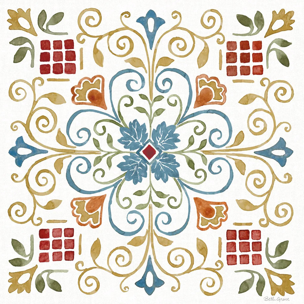 Mediterranean Motif IV by Beth Grove. SKU 77510a. Archival Giclee Fine art print for wall decor.