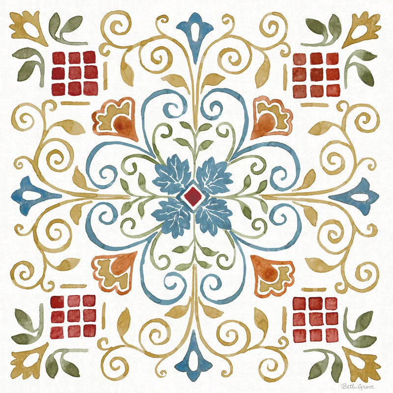 Mediterranean Motif IV by Beth Grove. SKU 77510a. Archival Giclee Fine art print for wall decor.
