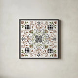 Mediterranean Motif IV Green by Beth Grove. Shown in a sleek black glass frame for a contemporary gallery look. Available as an archival giclee rolled canvas, fine art paper, or poster print. SKU 79434a.