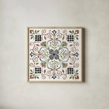Mediterranean Motif IV Green by Beth Grove. Shown in a natural wood glass frame for a timeless modern aesthetic. Available as an archival giclee rolled canvas, fine art paper, or poster print. SKU 79434a.