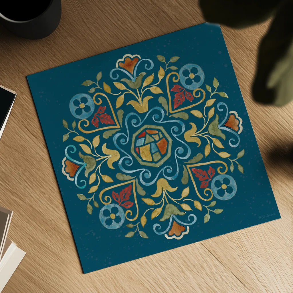 Mediterranean Motif VI by Beth Grove. Shown as a detailed flat fine art print, highlighting archival giclee quality. Available as an archival giclee rolled canvas, fine art paper, or poster print. SKU 77512a.