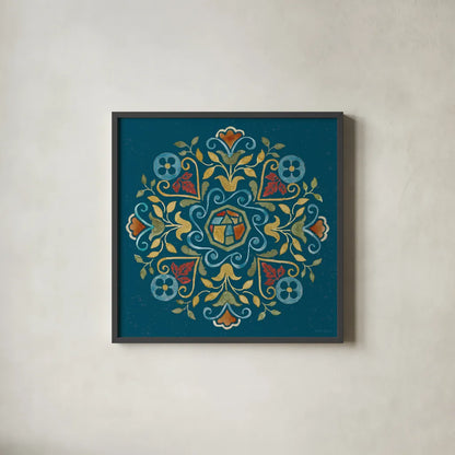 Mediterranean Motif VI by Beth Grove. Shown in a sleek black glass frame for a contemporary gallery look. Available as an archival giclee rolled canvas, fine art paper, or poster print. SKU 77512a.