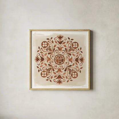 Mediterranean Motif VI Neutral by Beth Grove. Shown in a natural wood glass frame for a timeless modern aesthetic. Available as an archival giclee rolled canvas, fine art paper, or poster print. SKU 97369a.