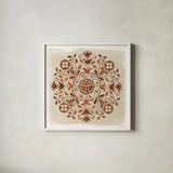 Mediterranean Motif VI Neutral by Beth Grove. Shown in a crisp white glass frame for a clean and minimalist style. Available as an archival giclee rolled canvas, fine art paper, or poster print. SKU 97369a.