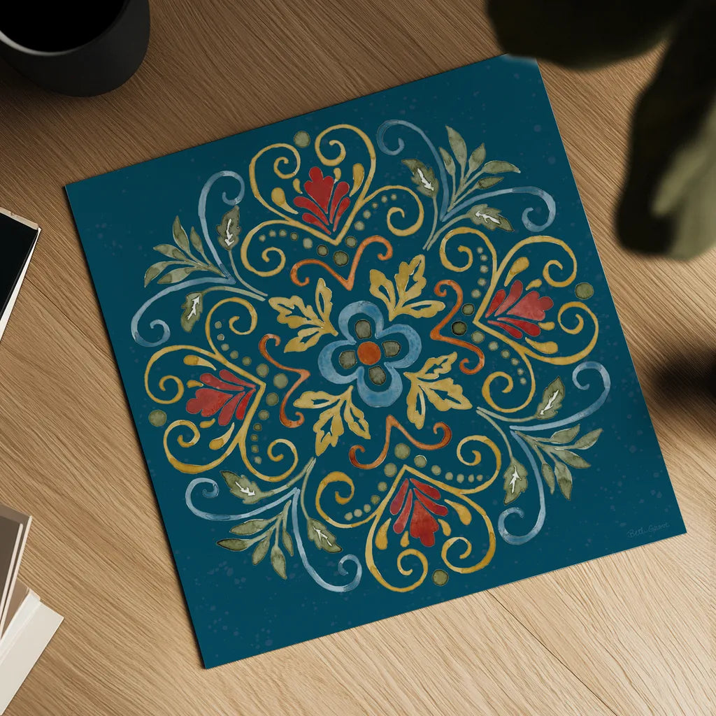 Mediterranean Motif VII by Beth Grove. Shown as a detailed flat fine art print, highlighting archival giclee quality. Available as an archival giclee rolled canvas, fine art paper, or poster print. SKU 77513a.