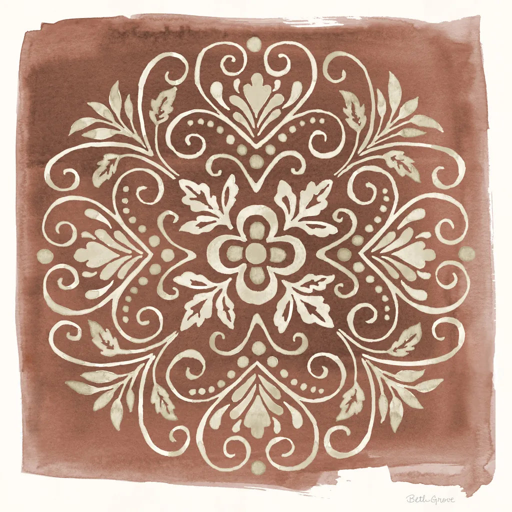 Mediterranean Motif VII Neutral by Beth Grove. SKU 97370a. Archival Giclee Fine art print for wall decor.