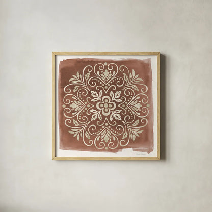 Mediterranean Motif VII Neutral by Beth Grove. Shown in a natural wood glass frame for a timeless modern aesthetic. Available as an archival giclee rolled canvas, fine art paper, or poster print. SKU 97370a.