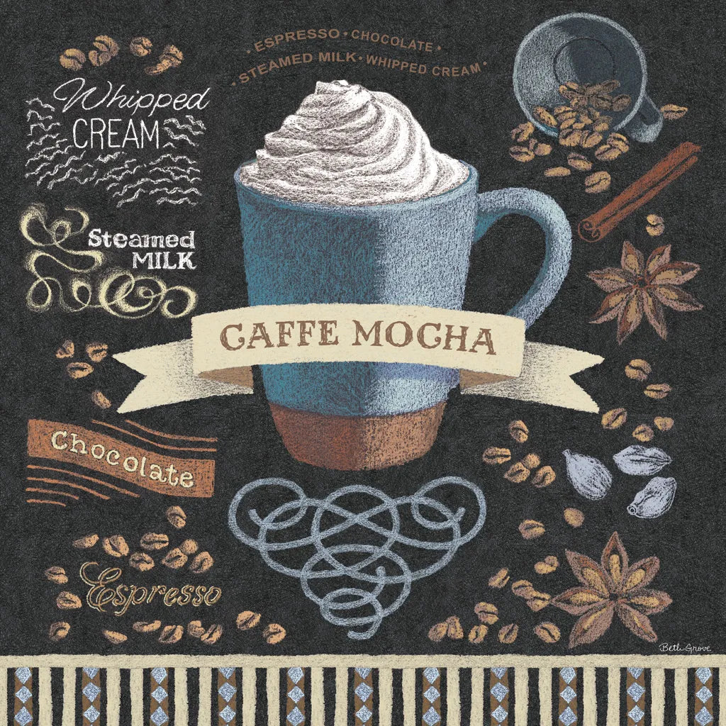 Mocha Square by Beth Grove. SKU 19891a. Archival Giclee Fine art print for wall decor.