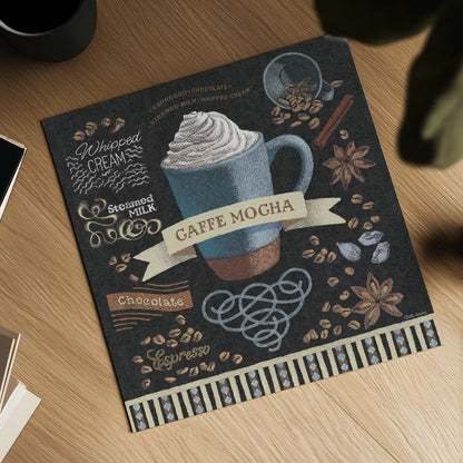 Mocha Square by Beth Grove. Shown as a detailed flat fine art print, highlighting archival giclee quality. Available as an archival giclee rolled canvas, fine art paper, or poster print. SKU 19891a.