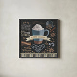 Mocha Square by Beth Grove. Shown in a sleek black glass frame for a contemporary gallery look. Available as an archival giclee rolled canvas, fine art paper, or poster print. SKU 19891a.