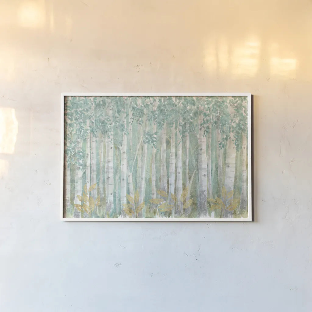 Natures Leaves I by Beth Grove. shown as a paper print in a white frame. Available as a archival giclee rolled canvas, fine art paper, or poster print. SKU 56069i.