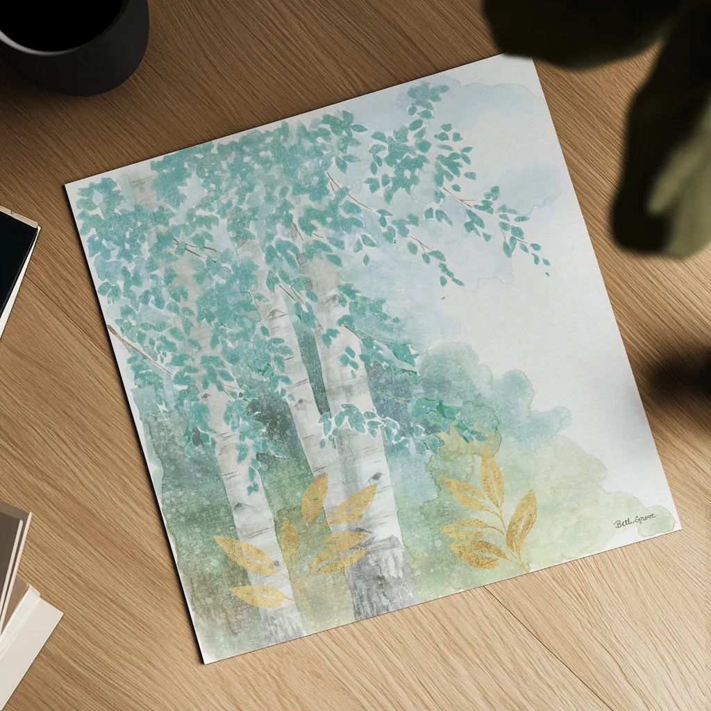 Natures Leaves II by Beth Grove. Shown as a detailed flat fine art print, highlighting archival giclee quality. Available as an archival giclee rolled canvas, fine art paper, or poster print. SKU 56070a.