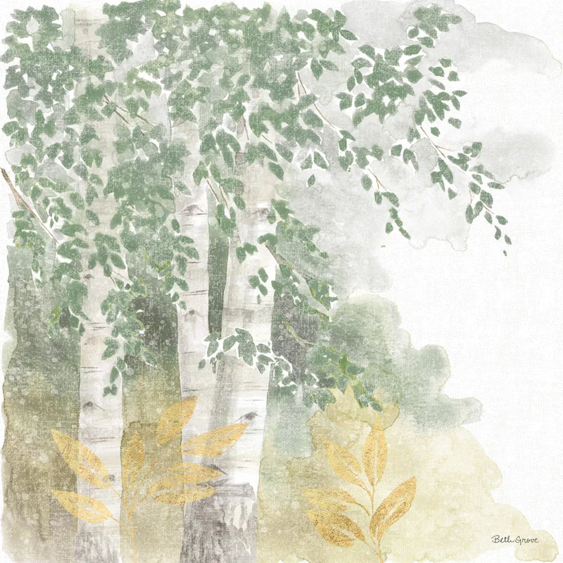 Natures Leaves II Sage by Beth Grove. SKU 71493a. Archival Giclee Fine art print for wall decor.