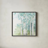 Natures Leaves III No Gold by Beth Grove. Shown in a sleek black glass frame for a contemporary gallery look. Available as an archival giclee rolled canvas, fine art paper, or poster print. SKU 61597a.