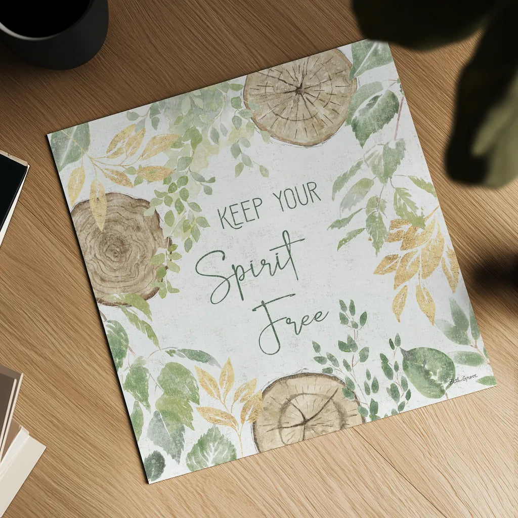 Natures Leaves V Sage by Beth Grove. Shown as a detailed flat fine art print, highlighting archival giclee quality. Available as an archival giclee rolled canvas, fine art paper, or poster print. SKU 71496a.