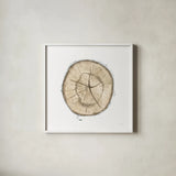 Natures Leaves VII by Beth Grove. Shown in a crisp white glass frame for a clean and minimalist style. Available as an archival giclee rolled canvas, fine art paper, or poster print. SKU 60642a.