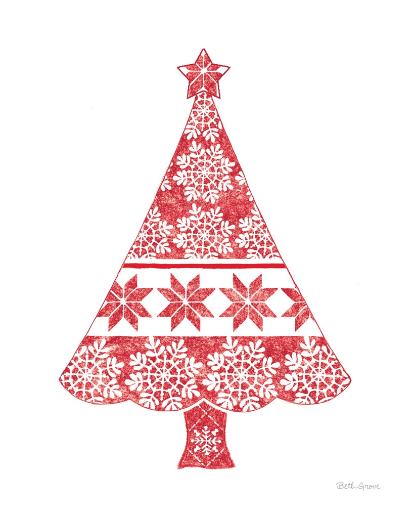 Nordic Holiday Christmas Tree by Beth Grove