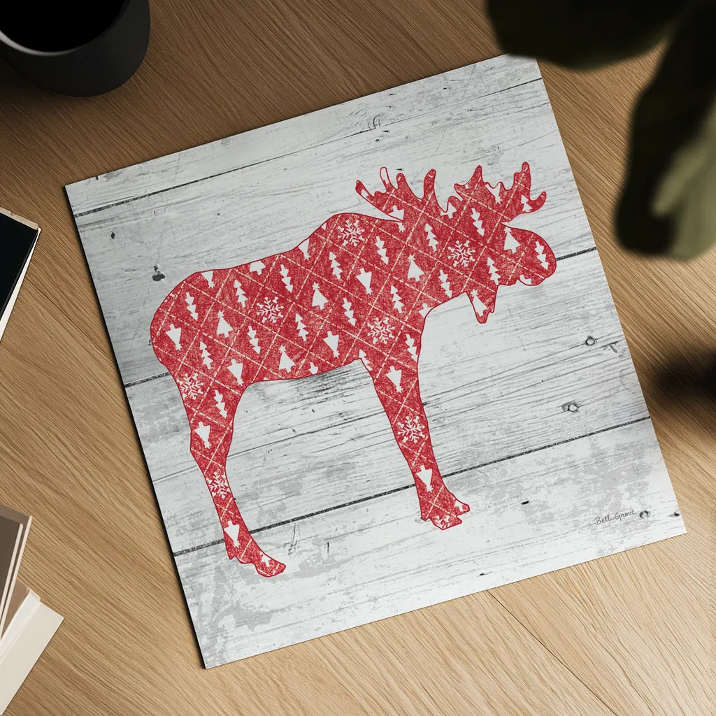 Nordic Holiday IX by Beth Grove. Shown as a detailed flat fine art print, highlighting archival giclee quality. Available as an archival giclee rolled canvas, fine art paper, or poster print. SKU 33877a.