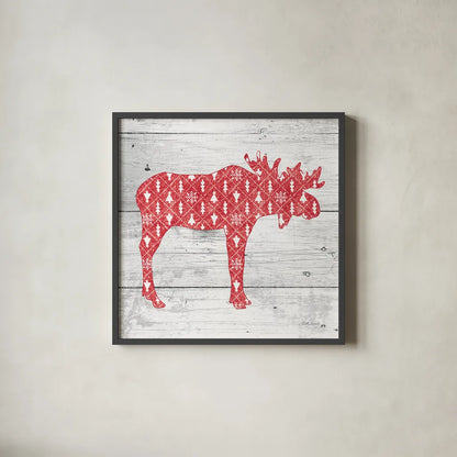 Nordic Holiday IX by Beth Grove. Shown in a sleek black glass frame for a contemporary gallery look. Available as an archival giclee rolled canvas, fine art paper, or poster print. SKU 33877a.