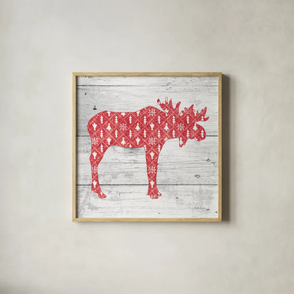 Nordic Holiday IX by Beth Grove. Shown in a natural wood glass frame for a timeless modern aesthetic. Available as an archival giclee rolled canvas, fine art paper, or poster print. SKU 33877a.