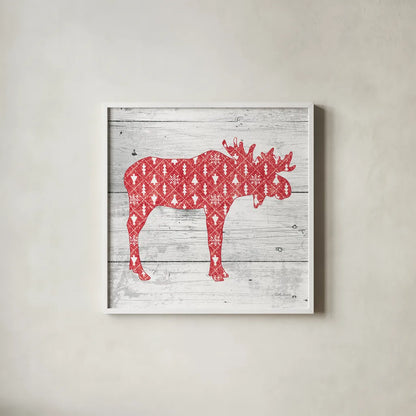 Nordic Holiday IX by Beth Grove. Shown in a crisp white glass frame for a clean and minimalist style. Available as an archival giclee rolled canvas, fine art paper, or poster print. SKU 33877a.