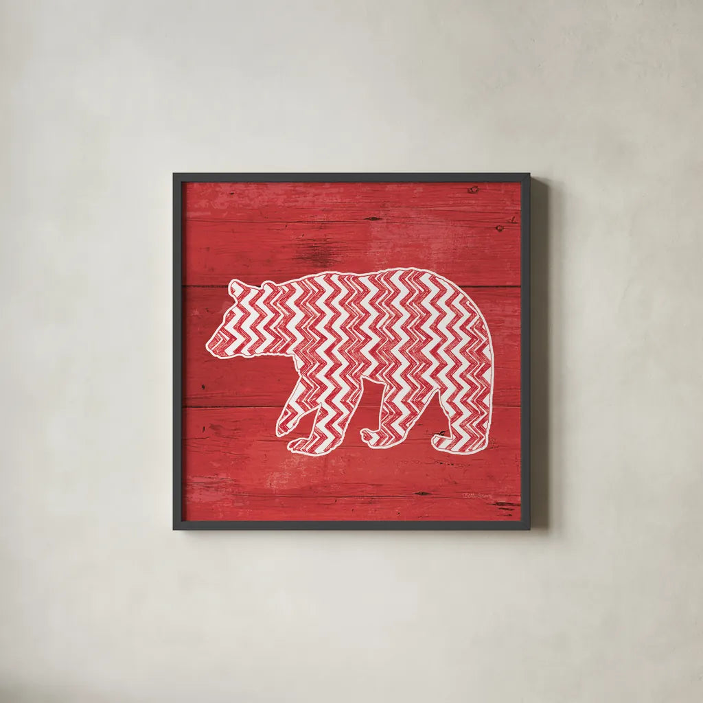 Nordic Holiday X by Beth Grove. Shown in a sleek black glass frame for a contemporary gallery look. Available as an archival giclee rolled canvas, fine art paper, or poster print. SKU 33878a.