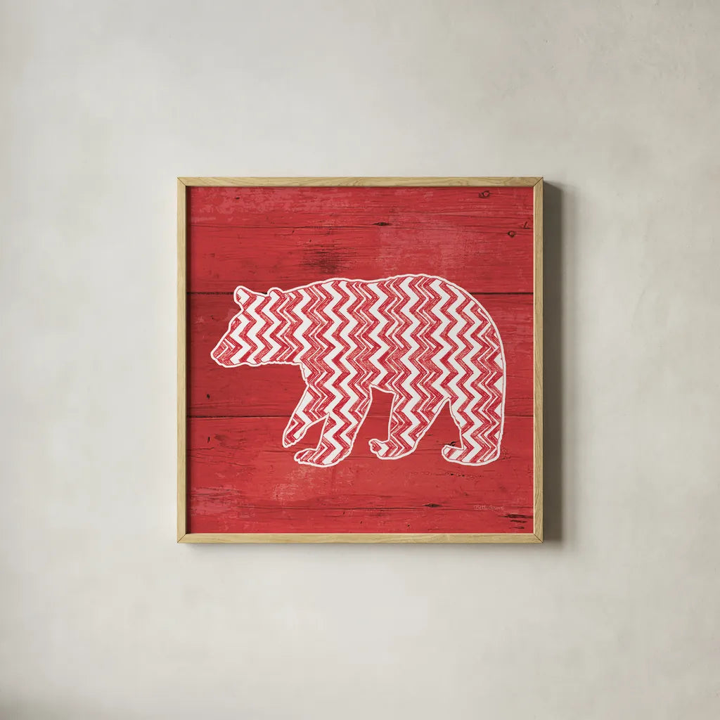 Nordic Holiday X by Beth Grove. Shown in a natural wood glass frame for a timeless modern aesthetic. Available as an archival giclee rolled canvas, fine art paper, or poster print. SKU 33878a.