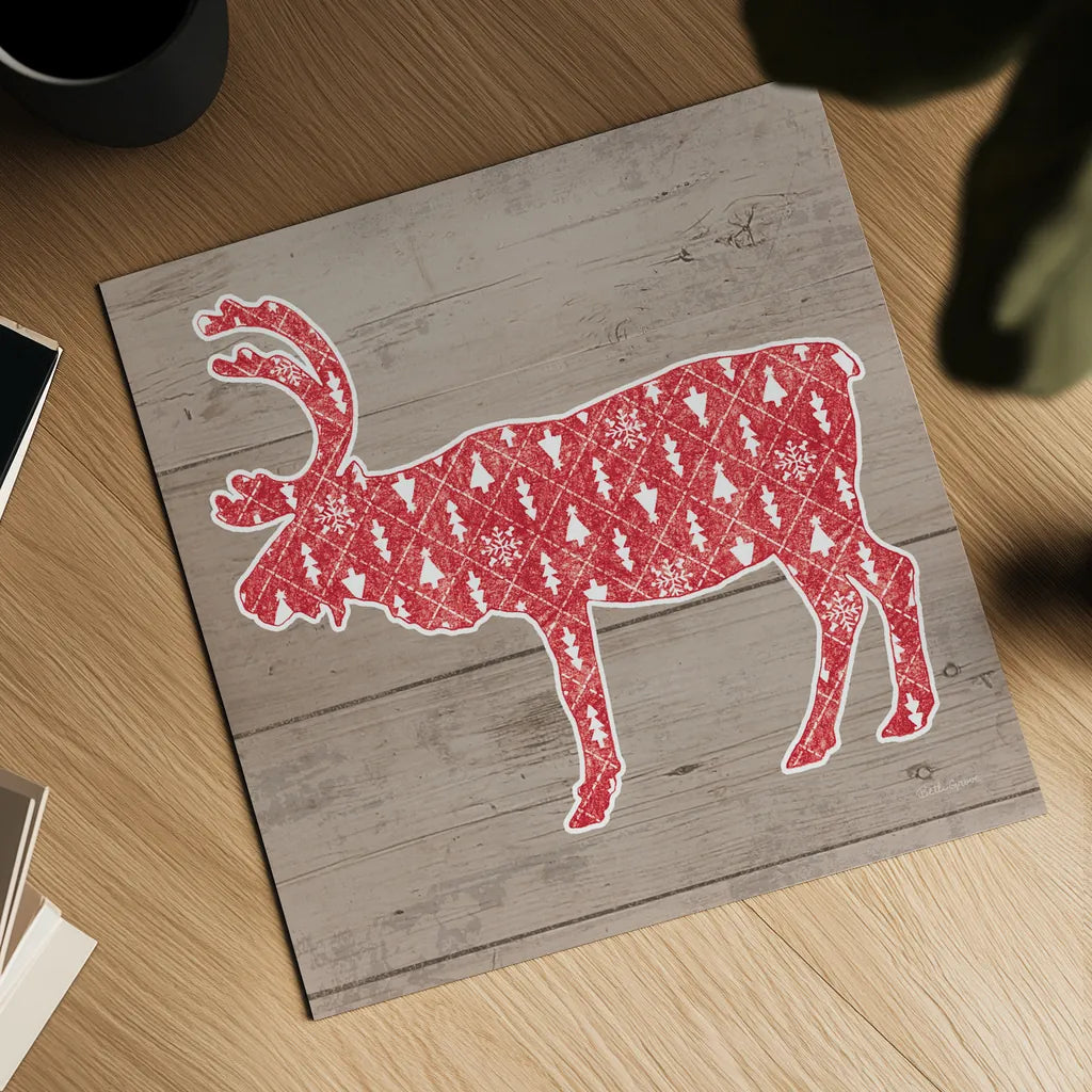 Nordic Holiday XII by Beth Grove. Shown as a detailed flat fine art print, highlighting archival giclee quality. Available as an archival giclee rolled canvas, fine art paper, or poster print. SKU 33880a.