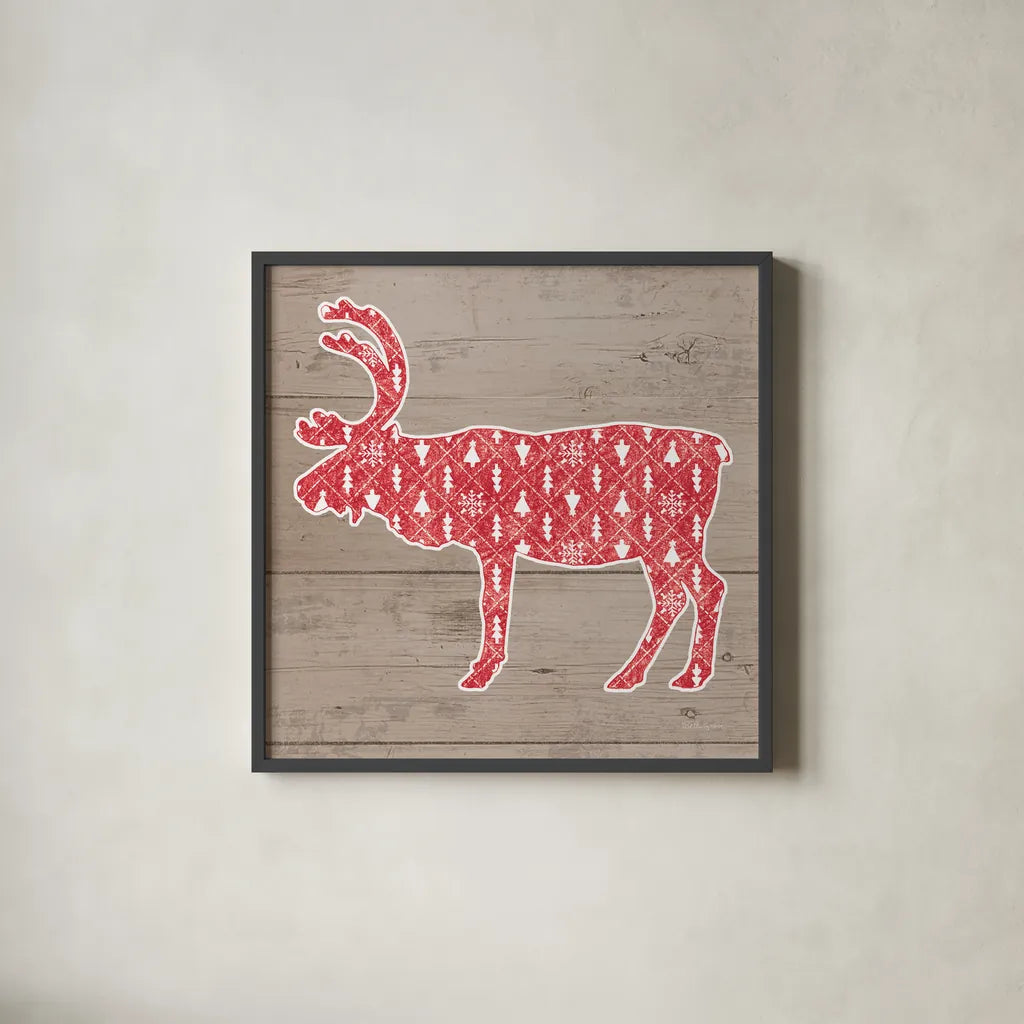 Nordic Holiday XII by Beth Grove. Shown in a sleek black glass frame for a contemporary gallery look. Available as an archival giclee rolled canvas, fine art paper, or poster print. SKU 33880a.