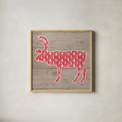 Nordic Holiday XII by Beth Grove. Shown in a natural wood glass frame for a timeless modern aesthetic. Available as an archival giclee rolled canvas, fine art paper, or poster print. SKU 33880a.