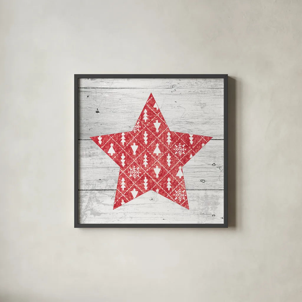 Nordic Holiday XIII by Beth Grove. Shown in a sleek black glass frame for a contemporary gallery look. Available as an archival giclee rolled canvas, fine art paper, or poster print. SKU 33881a.