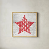 Nordic Holiday XIII by Beth Grove. Shown in a natural wood glass frame for a timeless modern aesthetic. Available as an archival giclee rolled canvas, fine art paper, or poster print. SKU 33881a.