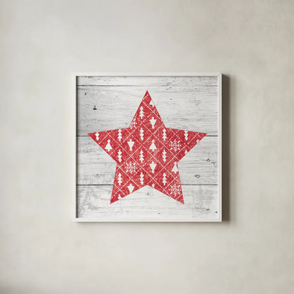 Nordic Holiday XIII by Beth Grove. Shown in a crisp white glass frame for a clean and minimalist style. Available as an archival giclee rolled canvas, fine art paper, or poster print. SKU 33881a.