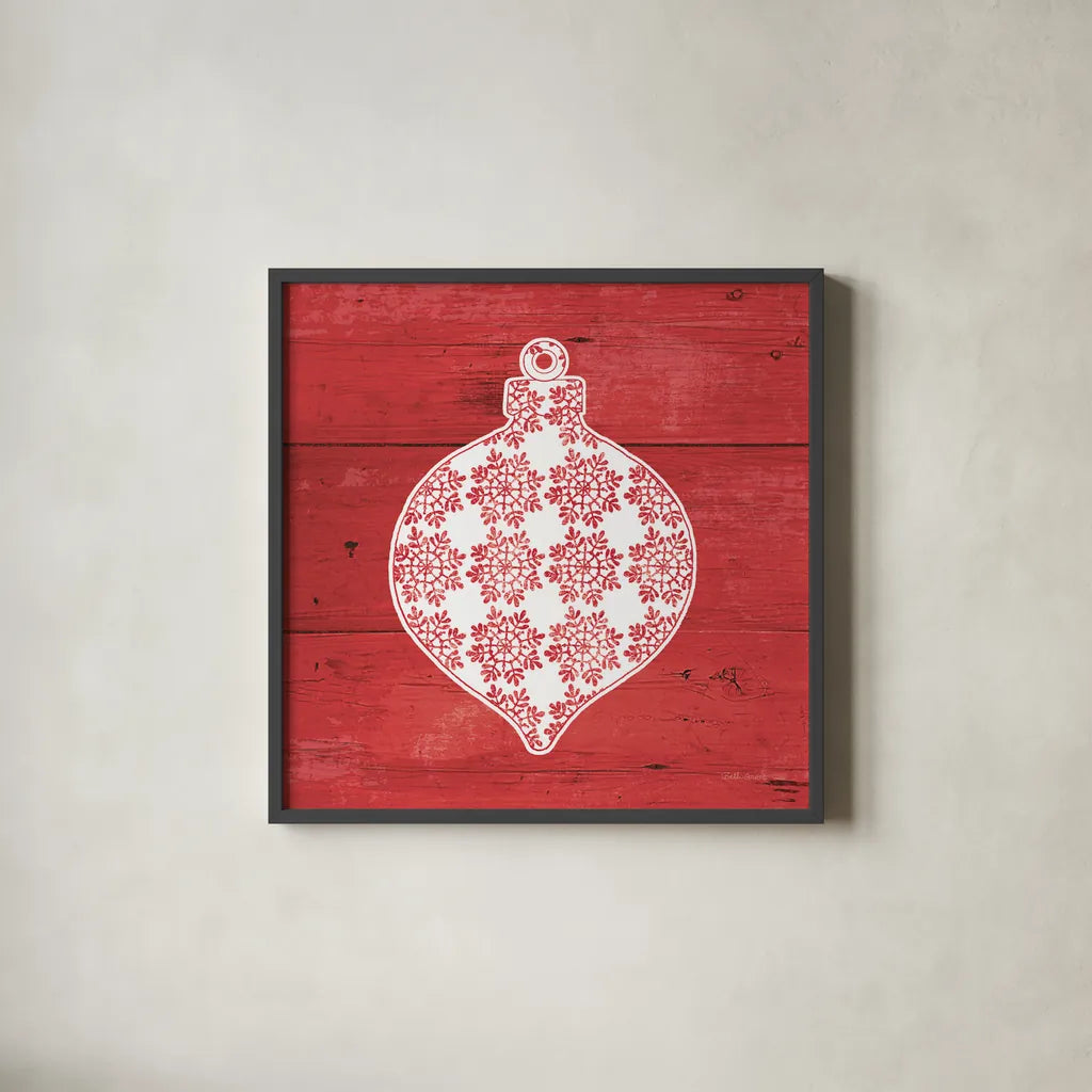 Nordic Holiday XIV by Beth Grove. Shown in a sleek black glass frame for a contemporary gallery look. Available as an archival giclee rolled canvas, fine art paper, or poster print. SKU 33882a.