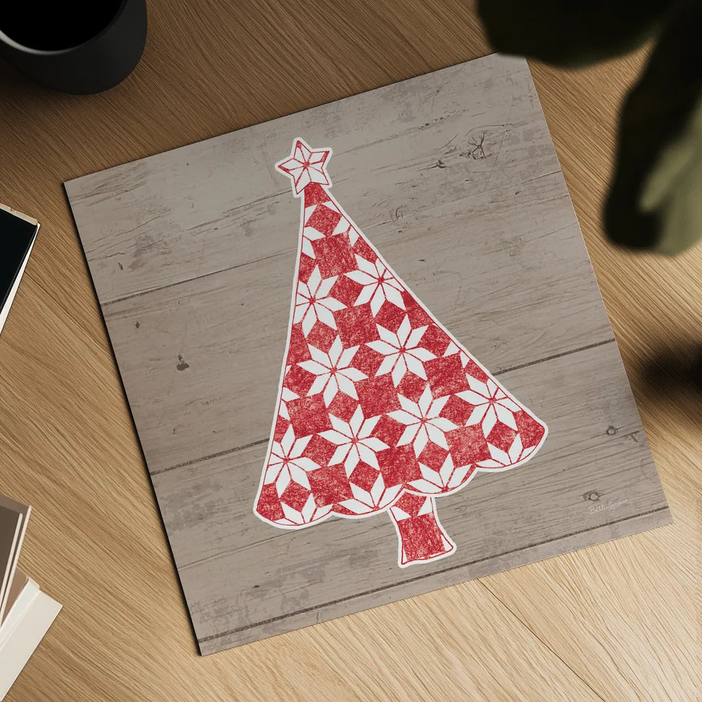 Nordic Holiday XVI by Beth Grove. Shown as a detailed flat fine art print, highlighting archival giclee quality. Available as an archival giclee rolled canvas, fine art paper, or poster print. SKU 33884a.